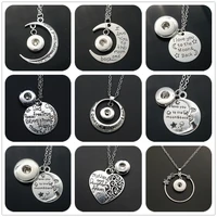 hot sale simple i love you to the moonback chain snap necklace 50cm fit 12mm18mm snap buttons snap jewelry