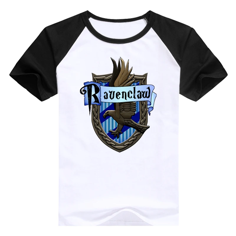 Футболка женская Волшебная школа Слизерин/Hufflepuff/Ravenclaw/Gryffindor College badge blusa хлопковая