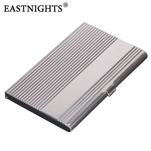 EASTNIGHTS whole sale10pcs/lot OEM make your logo line pattern metal Name Card Case Business Holder Promotion item NMS009 | Багаж и сумки