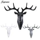 Держатель для ключей Sqinans, пластиковый, с головой оленя, 3D, для одежды вешалка для шляпсумкишарфадекоративных крючков