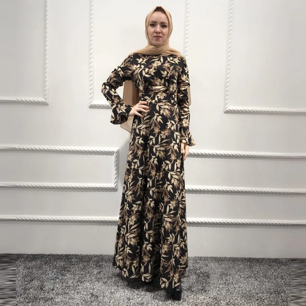 2019 мусульманская одежда S 2XL мусульманское женское длинное платье макси халат