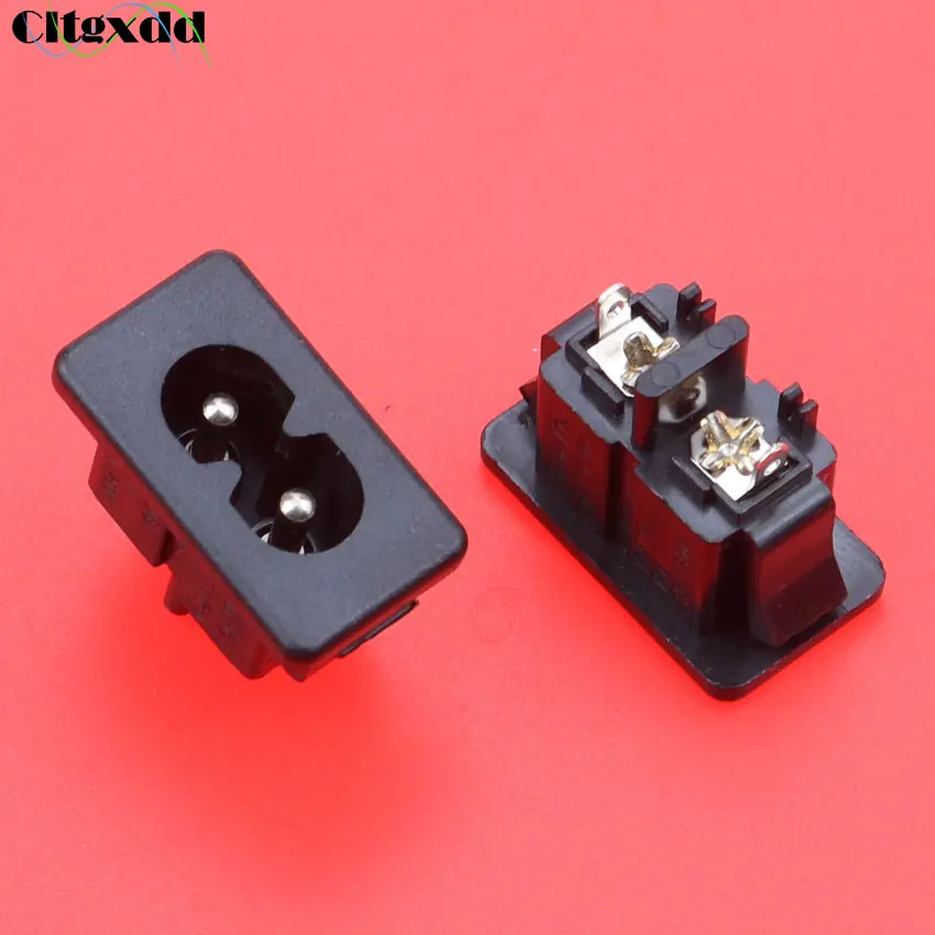 Cltgxdd 1PCS AC 250V 2.5A IEC320 C8 Male 2 Pins Power Inlet Socket Panel Embedded Black White | Обустройство дома