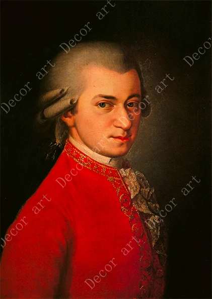 Картина на холсте Wolfgang Amadeus Mozart с изображением музыканта винтажные настенные