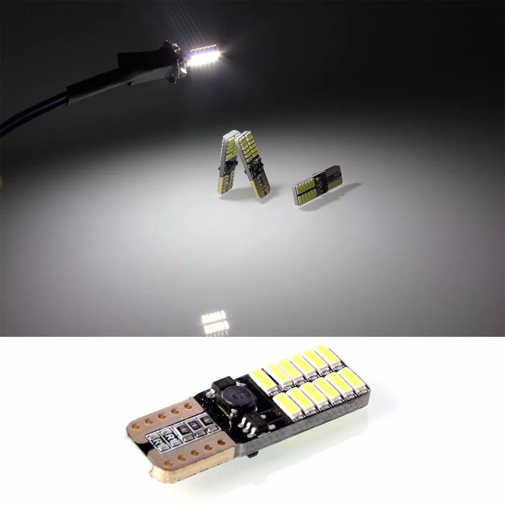10 шт. T10 W5W 168 светодиодный Canbus без erreur 4014 24 SMD 5 Вт voiture уход за кожей лица avant Marqueur de