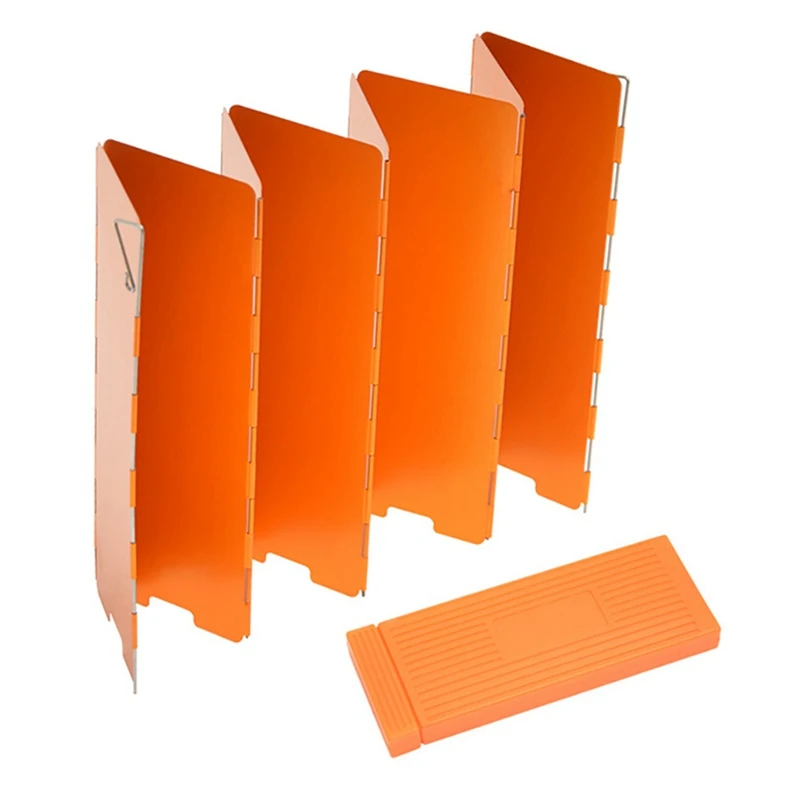 Цвет: желтый 8 Plates Windshield Deflector Oxidized Folding Windscreen Guard Camping Barbecue Picnic Stove Burner Furnace Protection Windshie - Цвет: Цвет: желтый