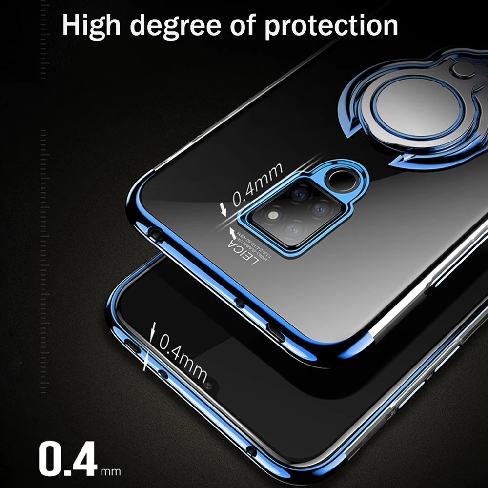 Прозрачный чехол с держателем-кольцом для пальца huawei p20 lite P10 mate 20 Pro