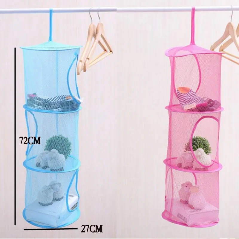 Hanging Storage Bag Bra Socks Windproof Folding Multi-Layer Drying Rack Mesh Balcony Clothes Net | Дом и сад