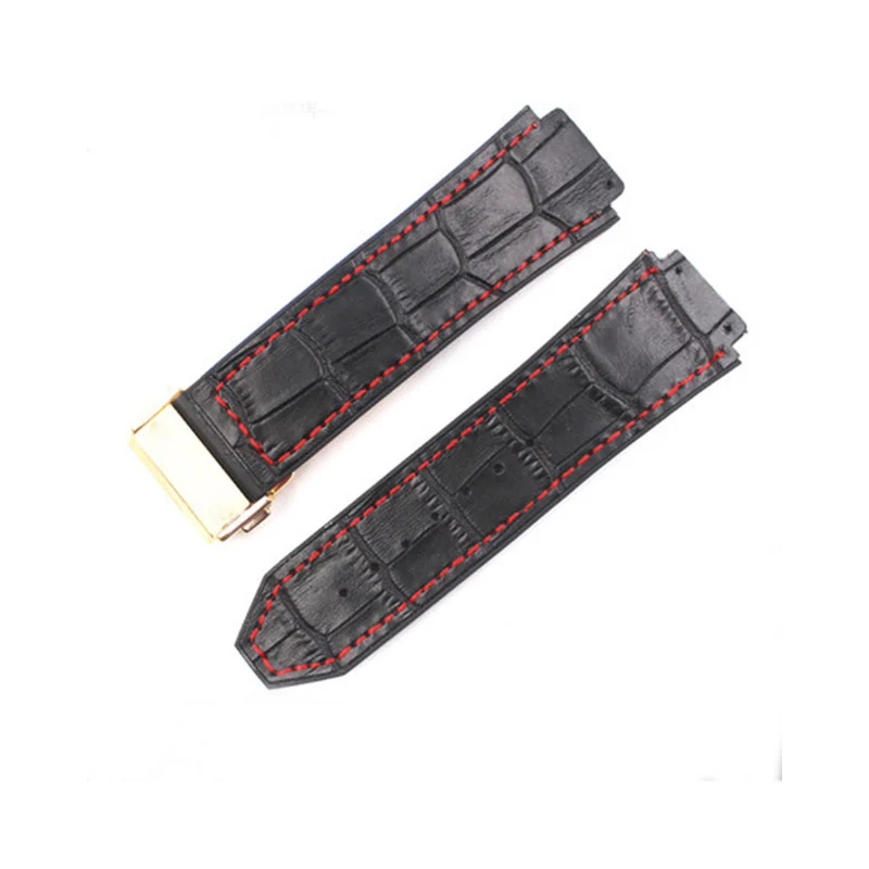 Аксессуары для часов 19 мм X 25 кожаный резиновый ремешок Hublot серии Big Bang мужские и wo