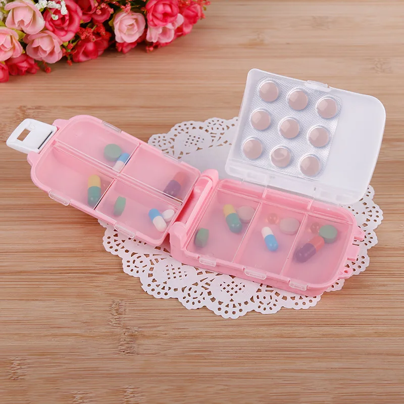 1Pc Portable Mini Cartoon Plastic Pill Box Medicine Case For Healthy Care Empty Drugs False Eyelashes | Красота и здоровье