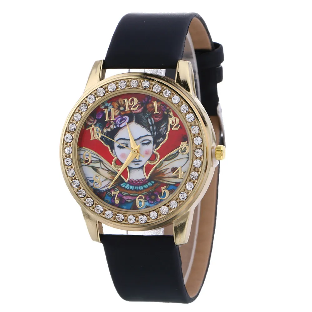 Relojes mujer роскошные женские часы высокое качество стразы кожа Женские кварцевые