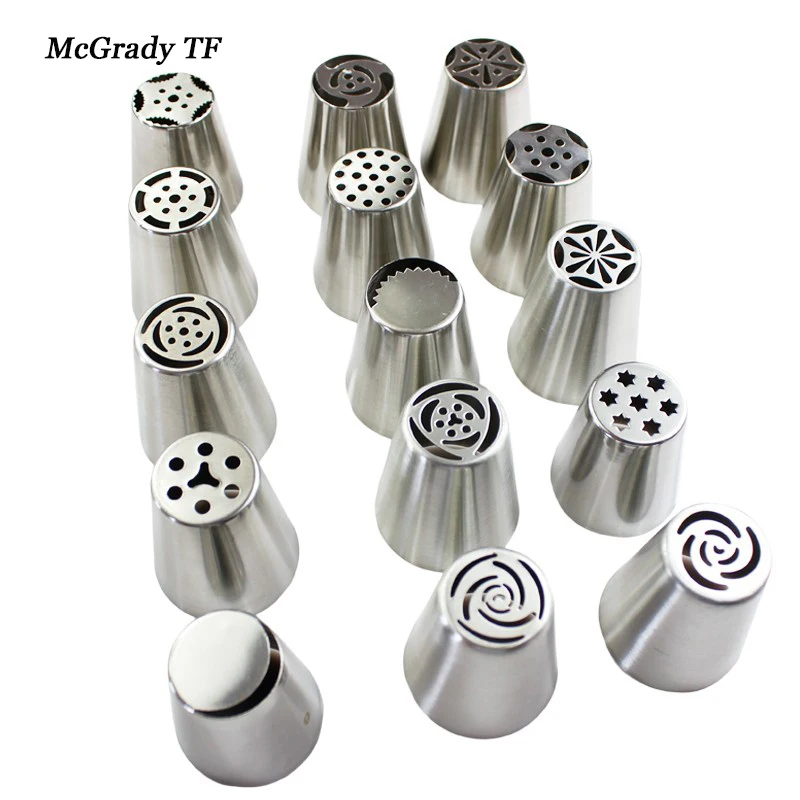 Mac 15 шт. Нержавеющая сталь русский тюльпан глазури трубопроводов сопла подарок