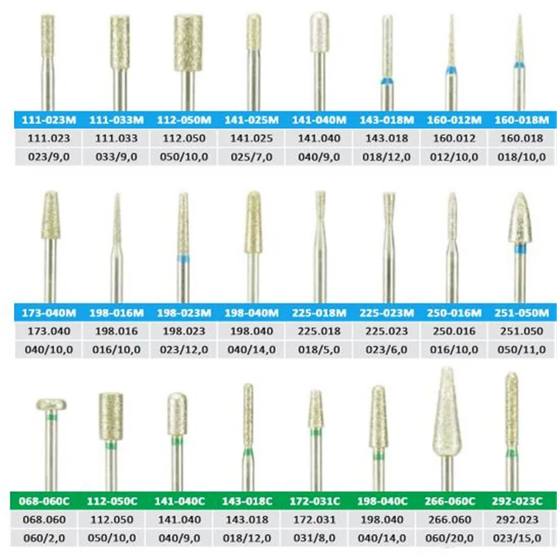 Высокое качество 60 шт./компл. алмазный Бур HP стоматологический лабораторный