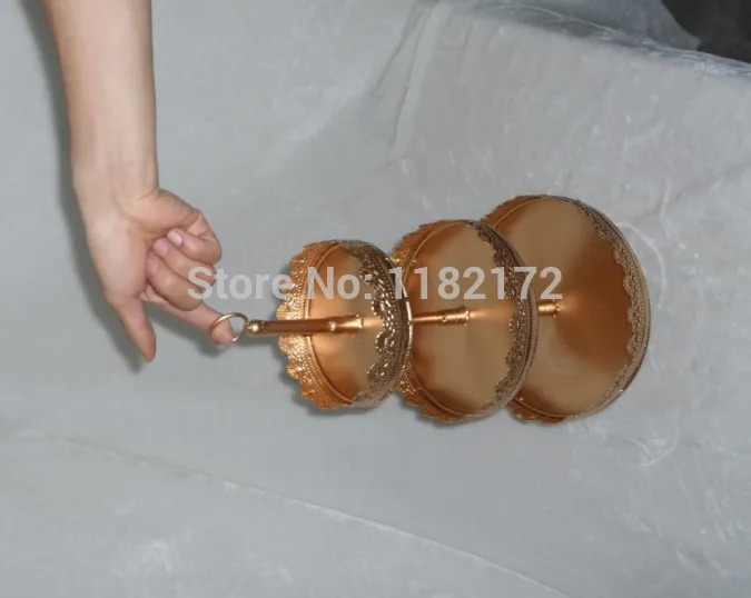 YAXIN 3 уровневая круглая бледно Золотая железная Красивая подставка для