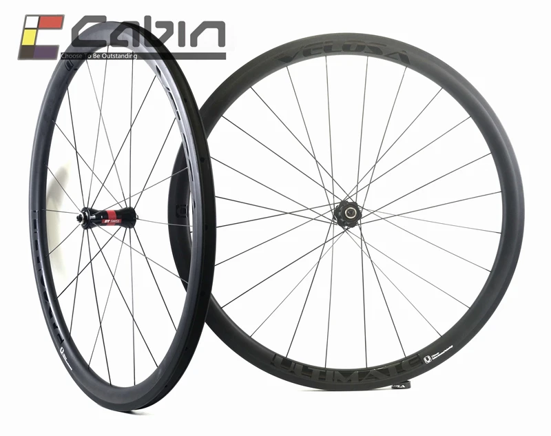 Velosa Ultimate 35 Асимметричный 38 мм полный углеродный велосипедный комплект колес 700C