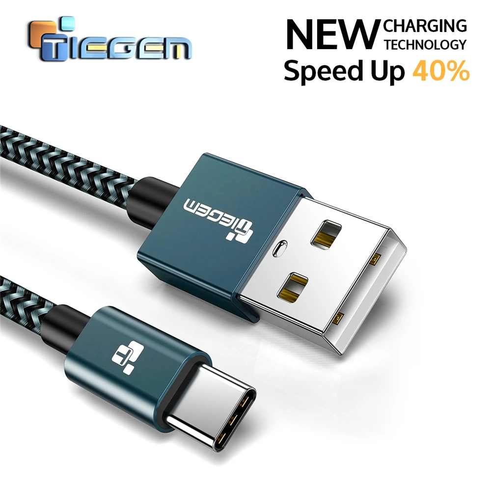 Кабель Tiegem USB Type-C для быстрой зарядки 2 А 3 1 кабель передачи данных зарядный Samsung S8