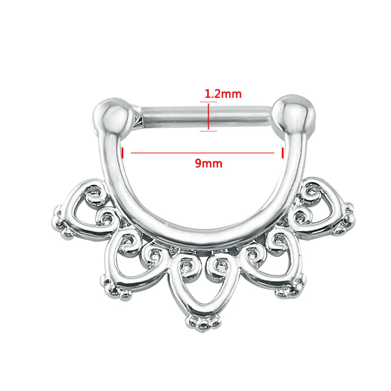 Inner Diameter 10mm 16 г пирсинг носа кольцо индийский нос Перегородка кольцо кликер Нос Кольца пирсинг тела ювелирные изделия обручи Спираль пирсинг для хрящевой части уха подарки - Окраска металла: Inner Diameter 10mm