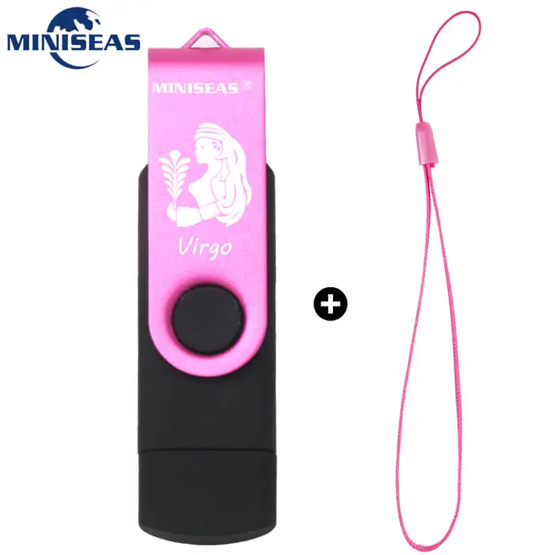 Virgo USB флеш-накопитель Miniseas 12 созвездий OTG 128gb 64gb cle usb флеш-накопитель 32gb Pendrive 16gb 8gb 4 gb USB 2,0 memory stick - Цвет: Virgo