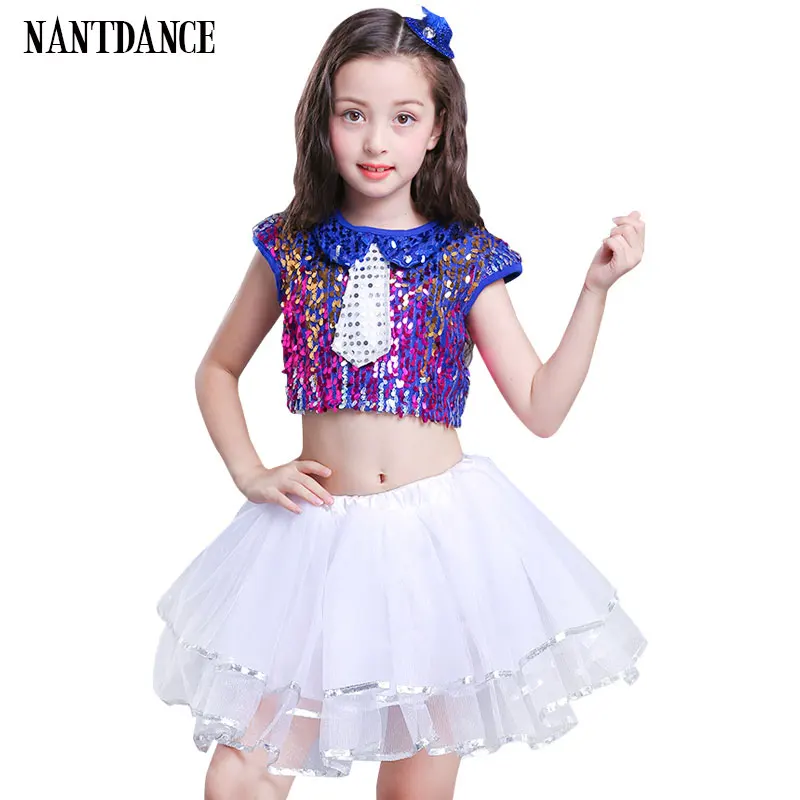 

Children's Dance Stage Costume for Girls Modern Kids Jazz Dance Costumes Sequin Clothes for Salsa Contemporary Dance Costumes