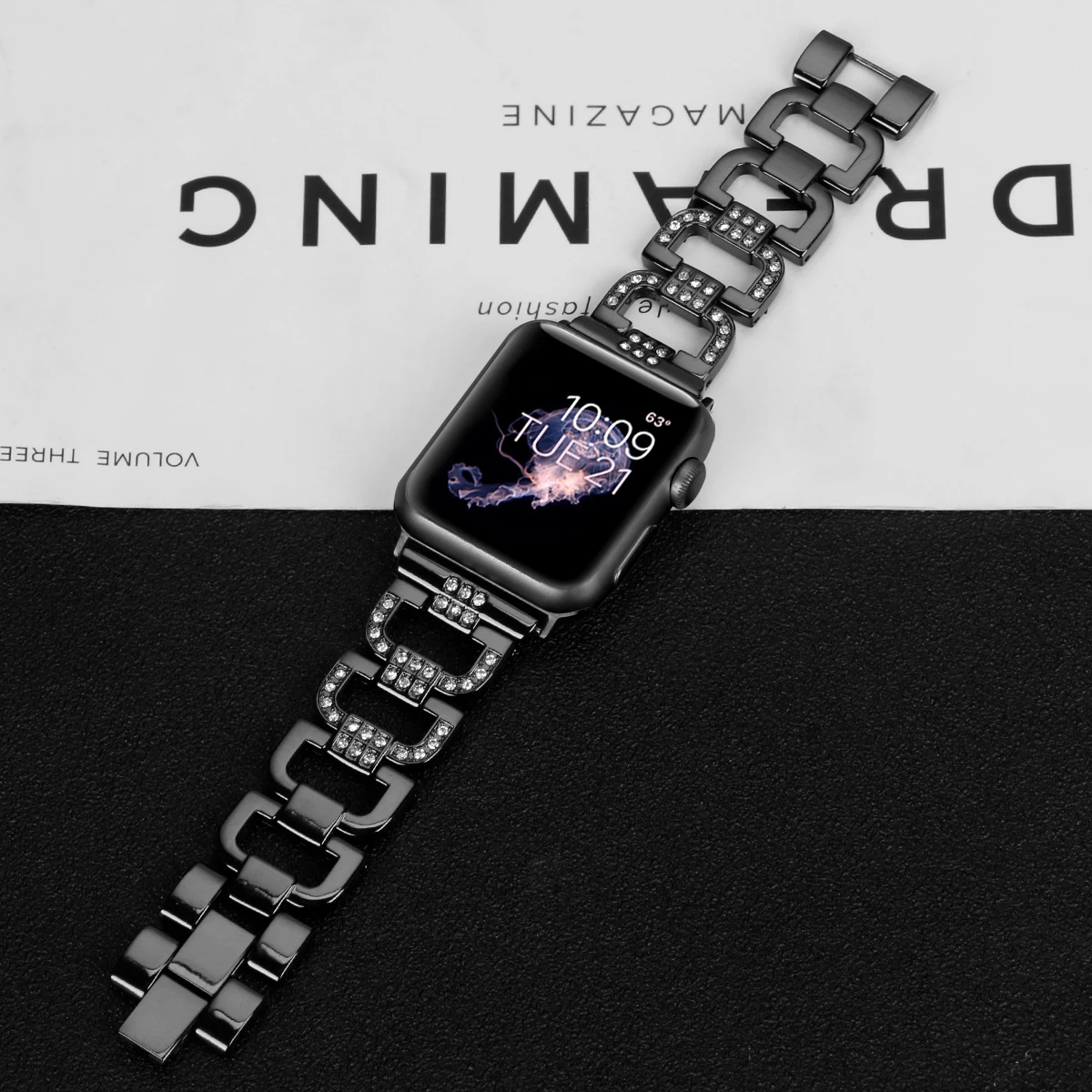 Бриллиантовый ремешок для Apple Watch 38 мм/42 мм/40 мм/44 мм браслет pulseira ремешок для iwatch серии 5 4 3 2 1 Женский ремешок из нержавеющей стали