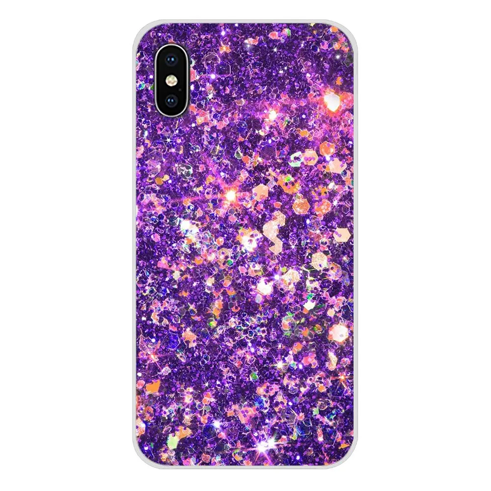 Красивые фиолетовые сверкающие блестки с узором для Samsung Galaxy A5 A6S A7 A8 A9S Star J4 J6 J7 J8