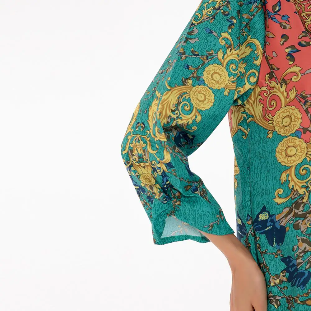 

2021 Blue Printed Geometric beach wear dress Kaftan bikini Cover Up Pareo Women'S Summer Swimsuit Cover Up Beach sarong wrap