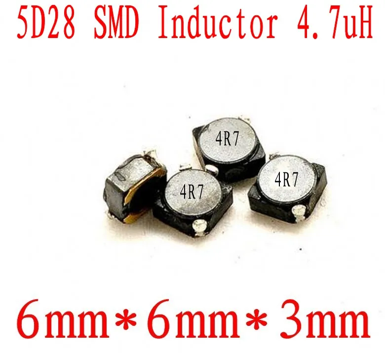 Новые индукторы SMD 5D28 4.7uh 4R7 чип-Индуктор 6*6*3 мм экранирующая силовая