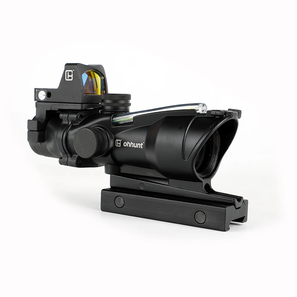 Ohhunt 4X32 Riflescope BDC шеврон сетка настоящий волоконный красный зеленый освещенный прицел с красной точкой зрения для cal. 223. 308 винтовка