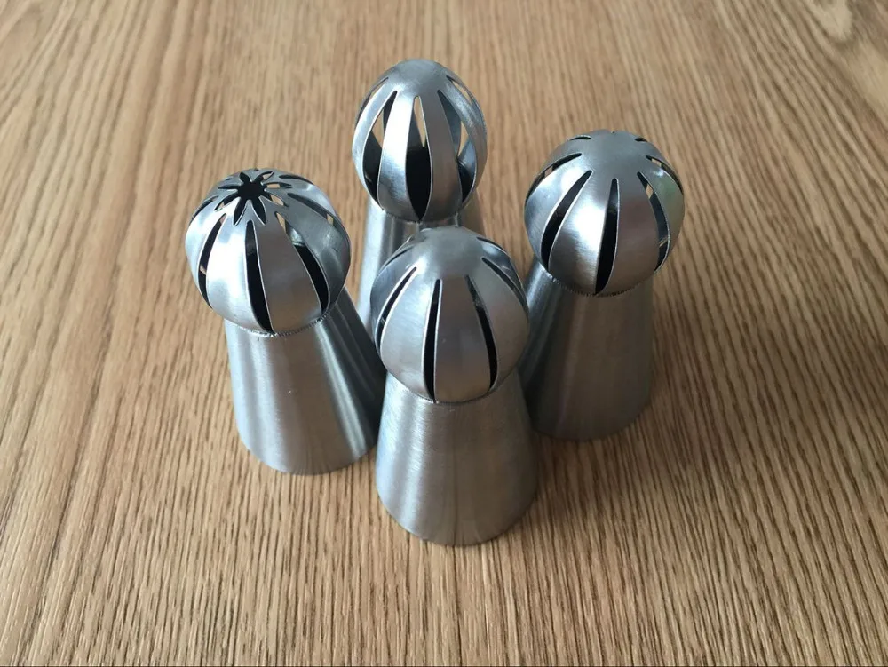 Сферические насадки для крема в форме шара 4 шт./лот из нержавеющей стали