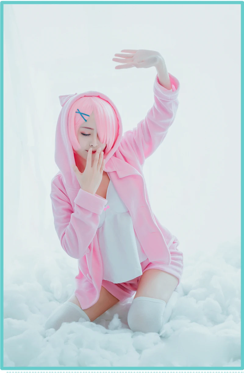 Розовый/синий Rem Ram пижамный комплект Re: жизнь в другом мире от Zero Cos Сексуальная