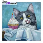 Алмазная мозаика с вышивкой в виде кошки и торта, 3F1361