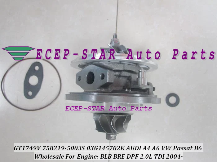 Турбокомпрессор для AUDI A4 B7 A6 C6 VW Passat B6 BRE BLB DPF BRF 2.0L CHRA GT1749V 758219 5003S 03G145702K|turbocharger
