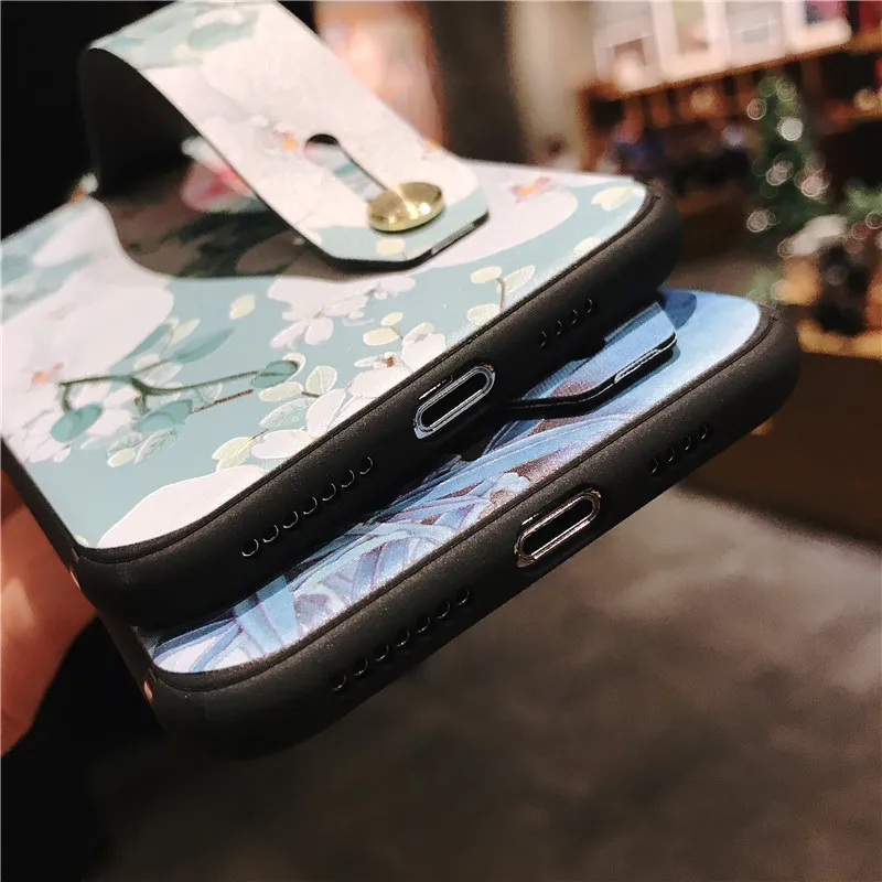 Чехол с 3D принтом и ремешком для Samsung Note 8 9 S8 PLUS S9 винтажный цветочный чехол plus S10