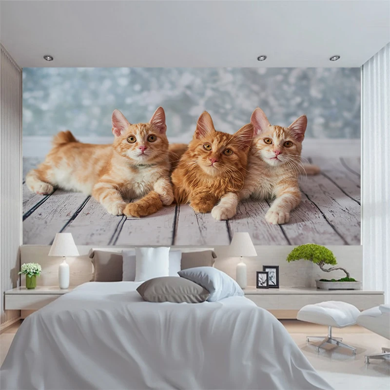 Пользовательские 3d обои милый кот ТВ диван фон Гостиная Спальня отель росписи