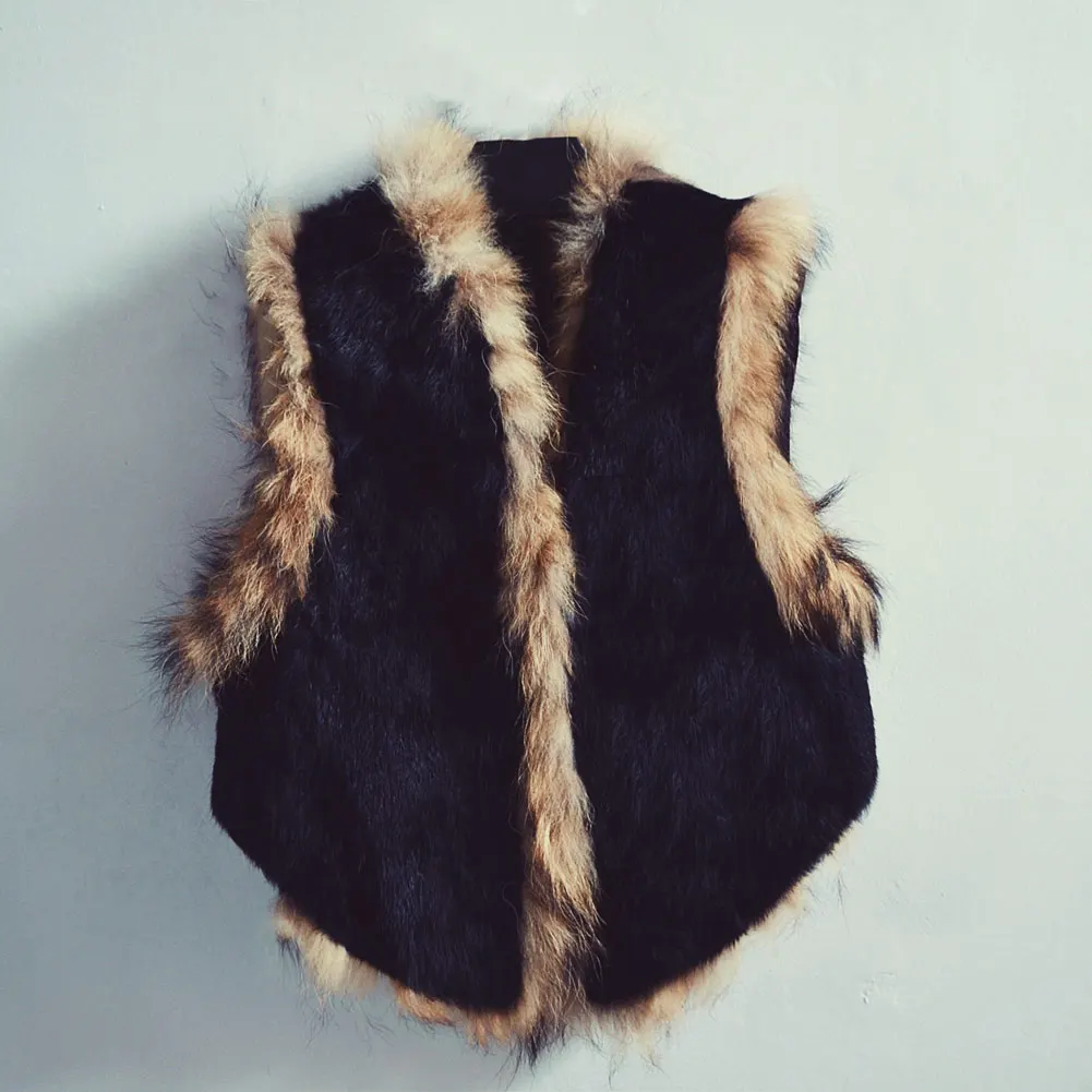 

Fashion Women Short Vest Artifical Fur Coat Autumn Winter Keep Warm Personality Ladies Girls Waistcoat Plus Size S-3XL H
