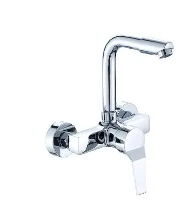 Настенный гибкий смеситель для кухни с двойными отверстиями раковины настенный