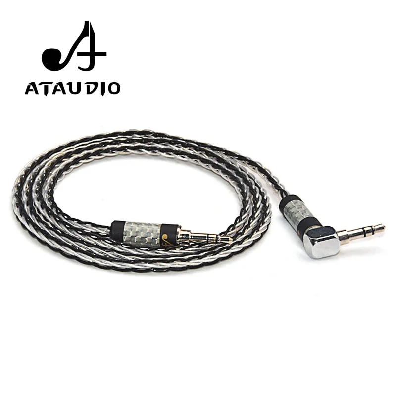 Hi Fi кабель ATAUDIO 3 5 мм end 7N OCC посеребренный аудиокабель с разъемом Aux|Кабели VGA| |