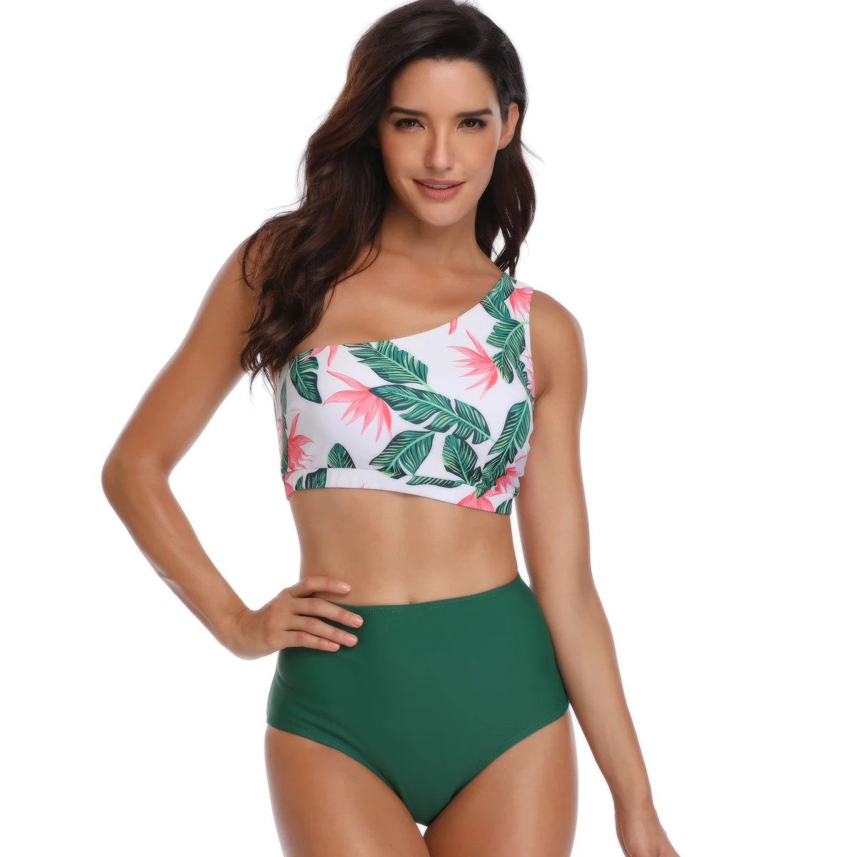 Бикини женский купальник с высокой талией на тонких бретельках сексуальный