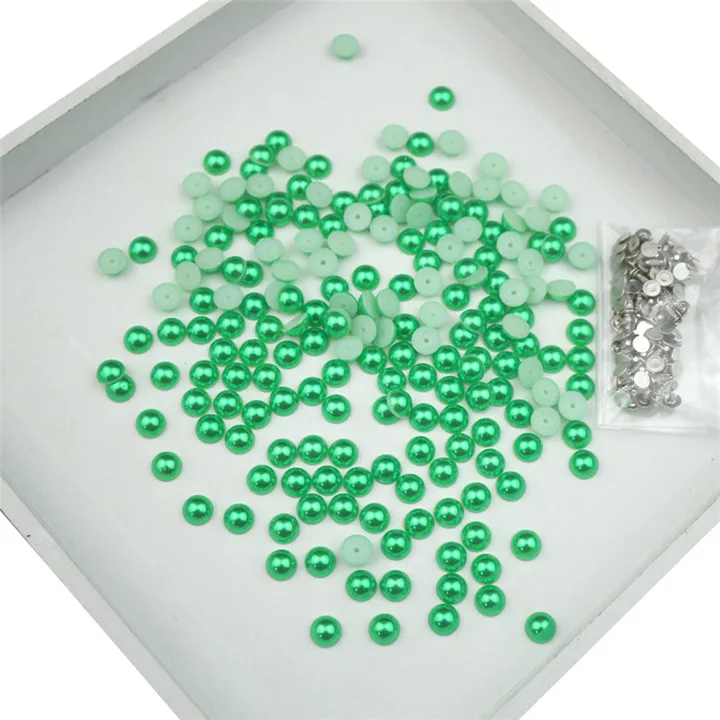 Green Pearl Rivets 50 комплектов полукруг имитация жемчуга заклепки DIY ремесло поставки кожа/одежда/сумка украшения бисера шипы полукруглые жемчужные шпильки - Цвет: Green Pearl Rivets