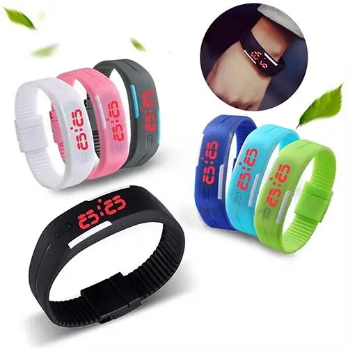 

2018 Popular Brand Luxury Unisex Men Women Fashion Silicone Red LED Sports Bracelet Touch Digital Wrist Watch