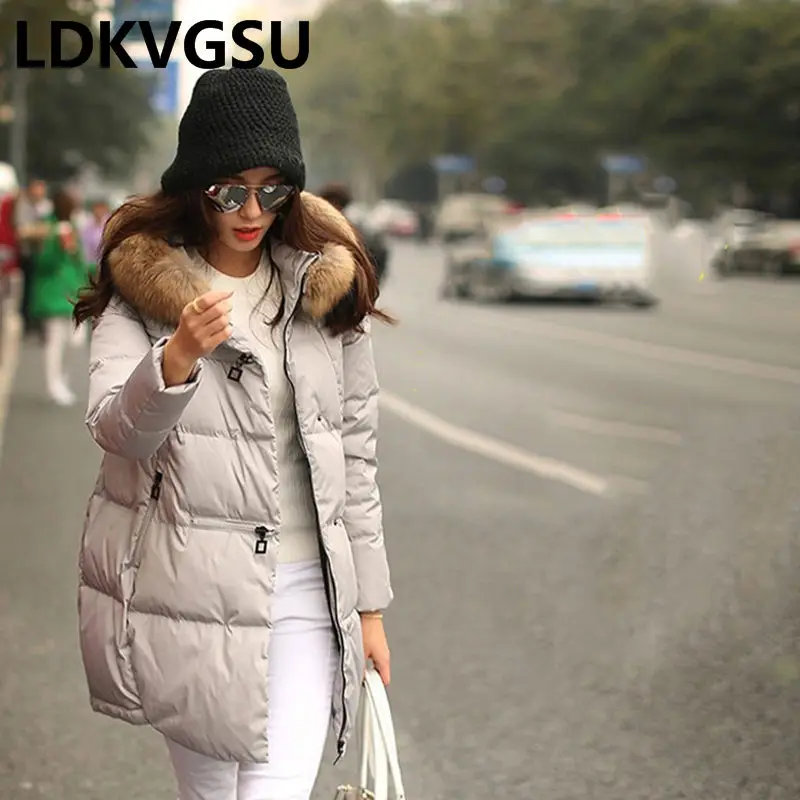 Куртка женская зимняя с капюшоном средней длины 5XL Is1272|Женские парки| |