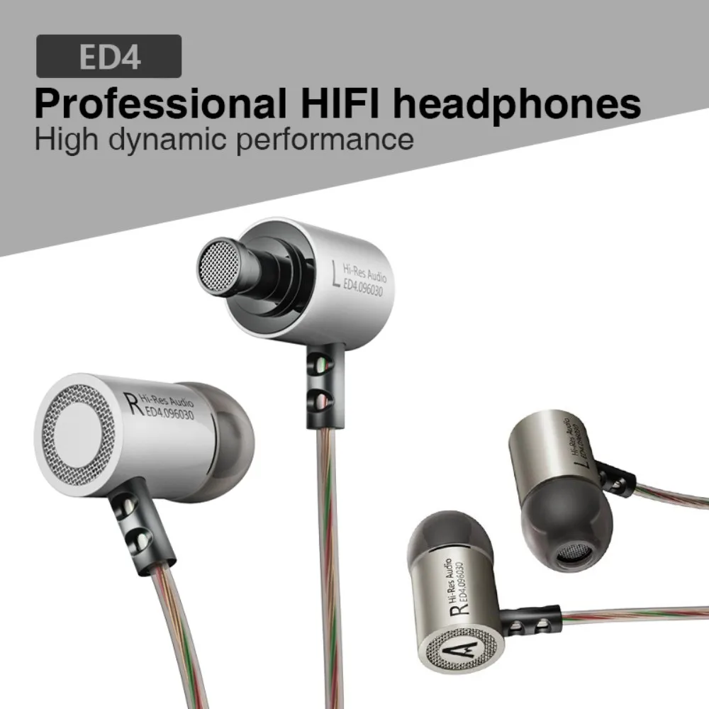 Оригинальные наушники KZ ED4 Hi-Fi стерео с микрофоном гарнитура 3 5 мм