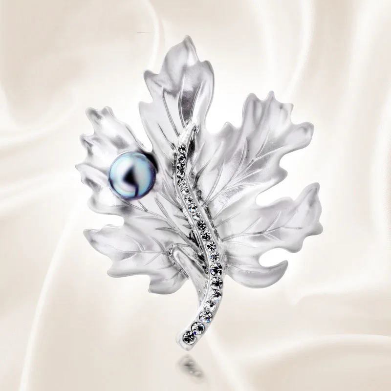 Модные ювелирные изделия из жемчуга в форме листа бусины брошь булавка женские