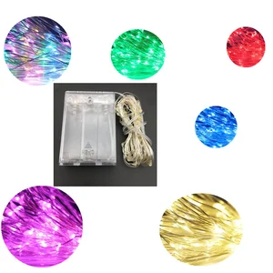 Светодиодная гирлянда 10 м, 5 м, 2 м, серебряная проволочная Гирлянда для дома, Рождества, свадьбы, вечеринки, украшения, питание от аккумулятора 5 В, USB, сказочный свет