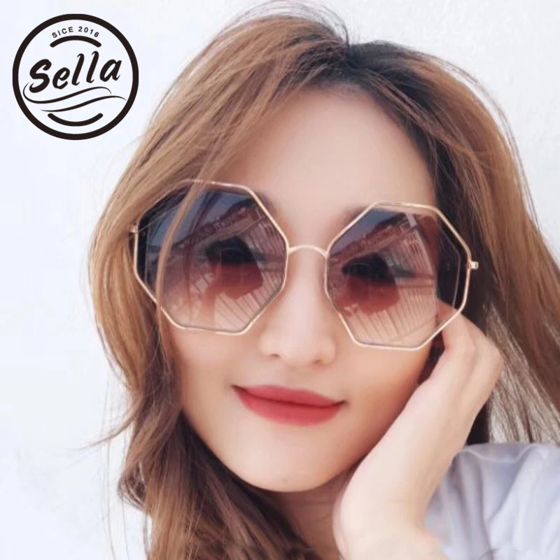 Sella 2018 Новое поступление модные женские Восьмиугольные градиентные линзы