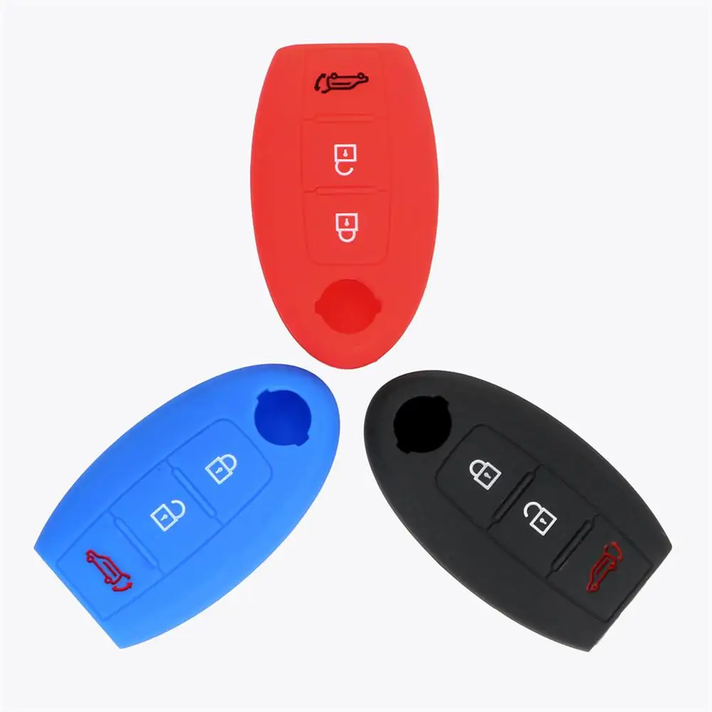3 кнопочный ключ автомобиля силиконовый чехол для Nissan TEANA Qashqai Juke Key Bag Обложка протектор Fob автомобильный Стайлинг авто аксессуары оптом