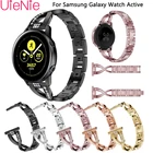 Сменный Браслет 20 мм для Samsung Gear S2, женский ремешок со стразами, ремешок для Samsung Galaxy Watch Active, аксессуары для наручных часов
