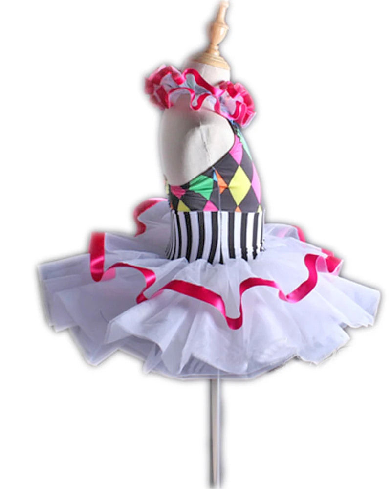 Printed neck hung children practise female ballet new bitter fleabane high-grade dress stage | Тематическая одежда и