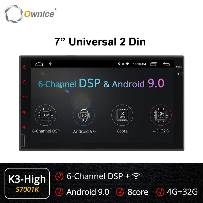 Ownice K1 K2 K3 2G ram Восьмиядерный android 8,1 поддержка 4G SIM LTE сеть DAB+ Радио 2 din универсальный автомобильный dvd-плеер навигация GPS, DVD - Цвет: S7001 K3-High