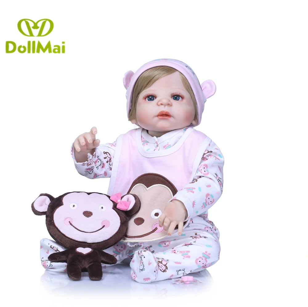 Bebes reborn Real silicone детские куклы 23 &quot57 см Новорожденные девочка живая игрушки для