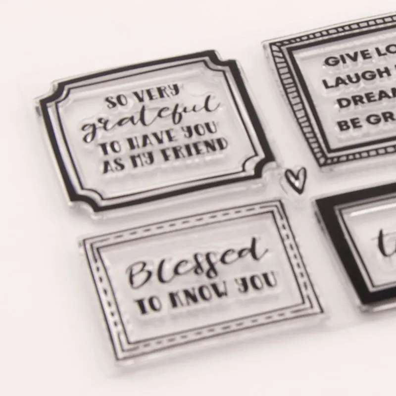 Этикетка с надписью прозрачный силиконовый штамп для печати Сделай Сам